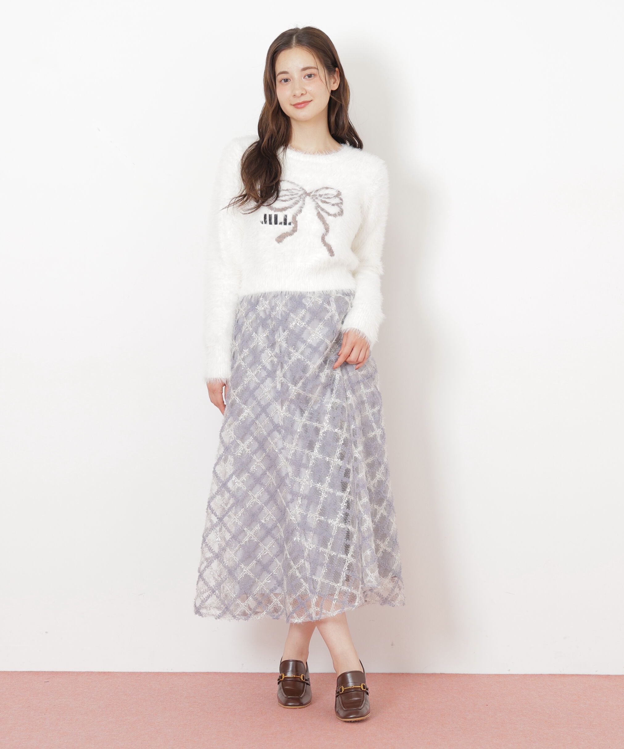  「エンブロイダリーシアーチェック」|スカート|