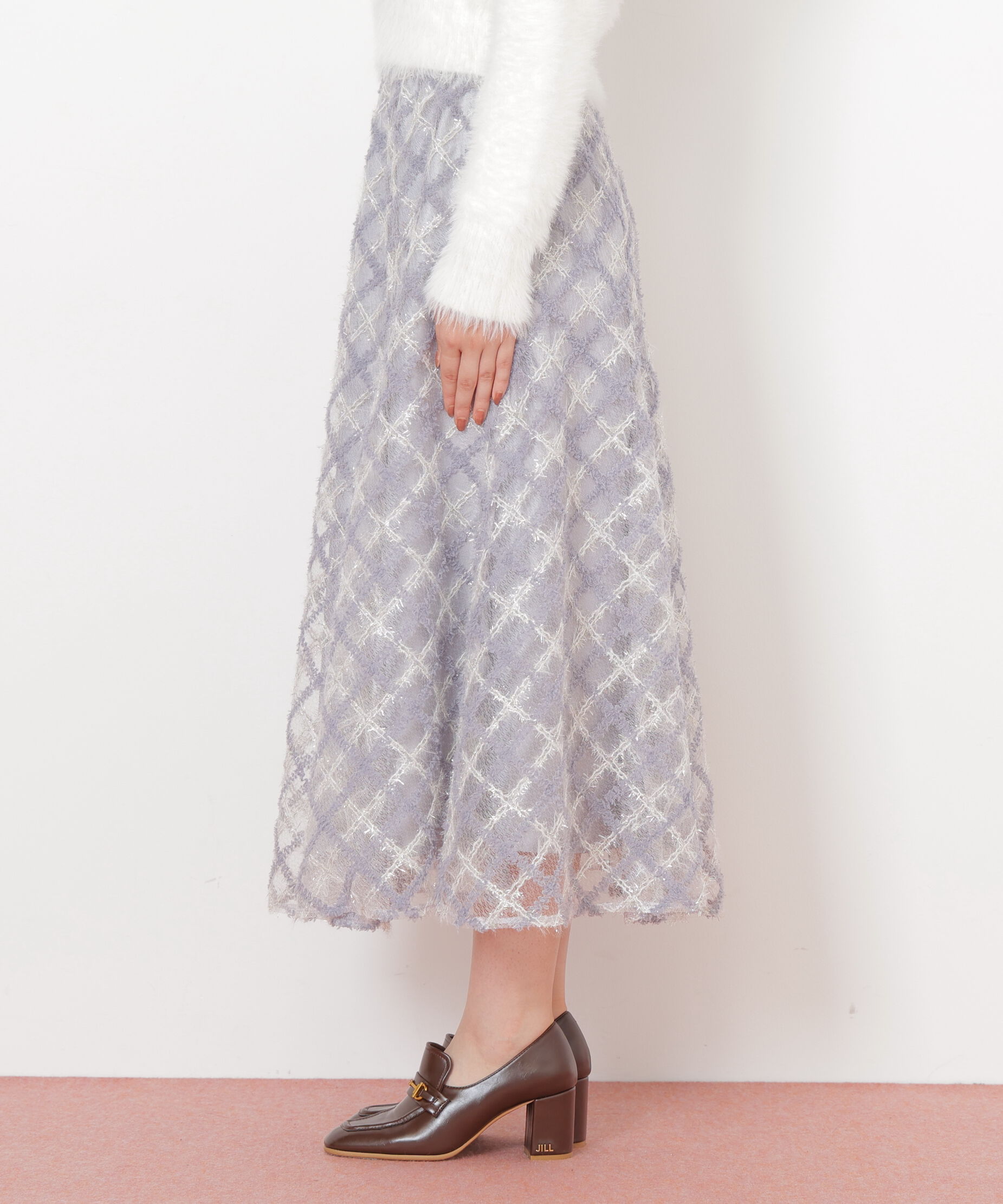  「エンブロイダリーシアーチェック」|スカート|