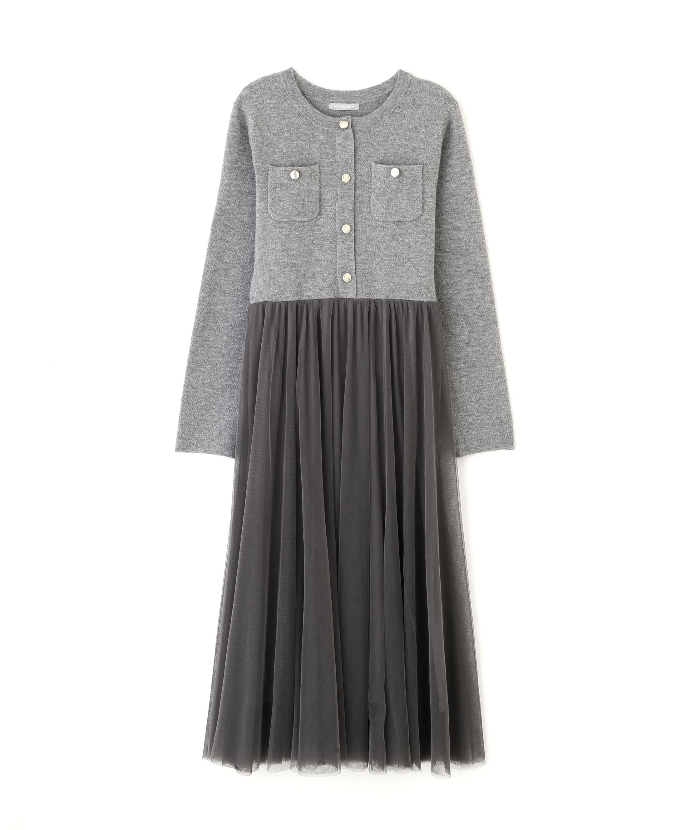  「ニットジャケットドッキングワンピース」|ワンピース|