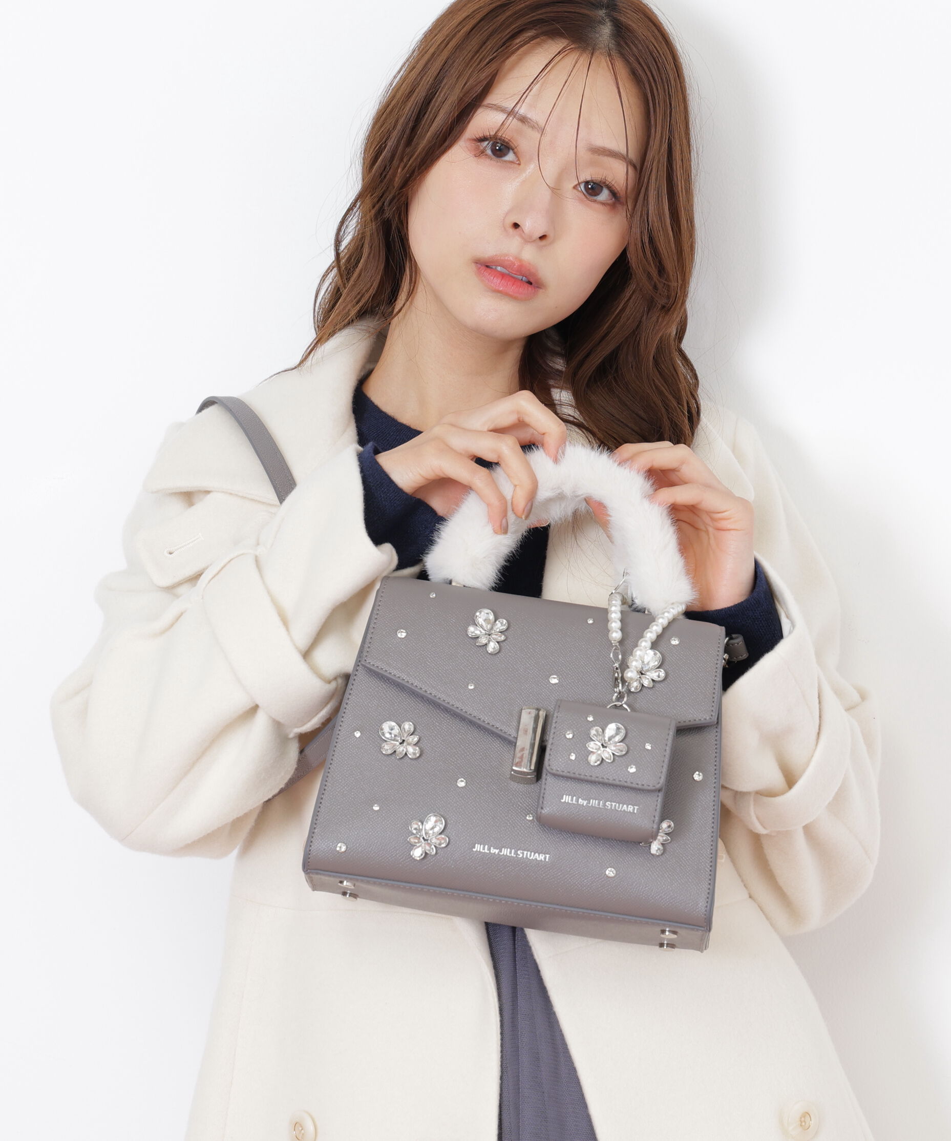  「ランダムビジューファーハンドルバッグ」|その他|