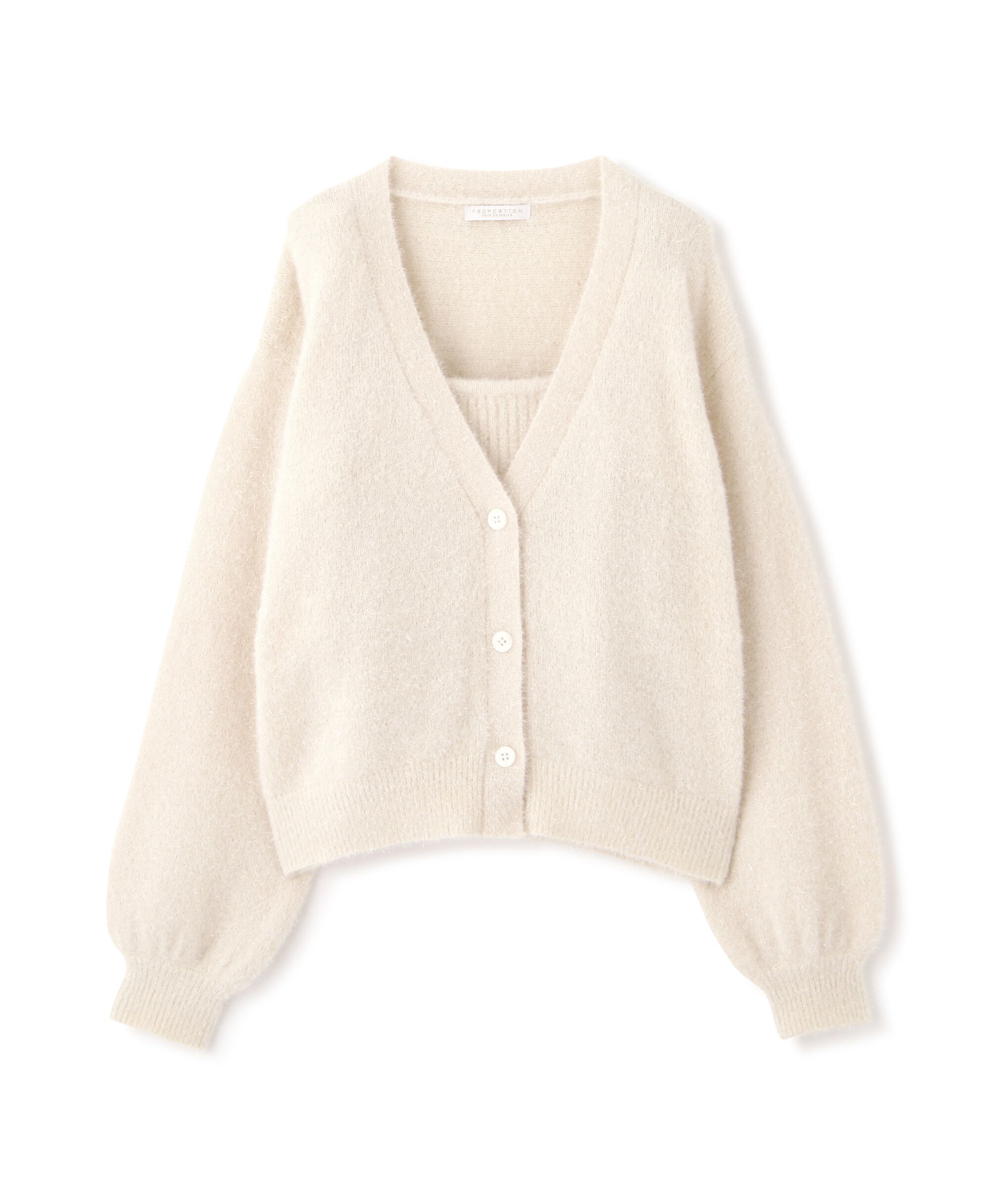 PROPORTION BODY DRESSING「シャイニーフェザーアンサンブルニット　WEB限定カラー：パープル24AW」|ニット・セーター|