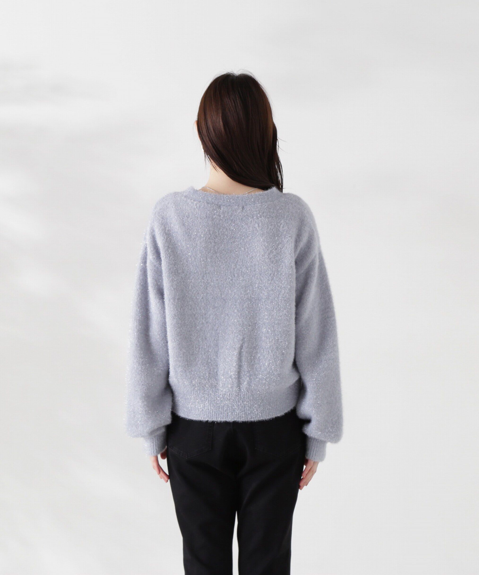 PROPORTION BODY DRESSING「シャイニーフェザーアンサンブルニット　WEB限定カラー：パープル24AW」|ニット・セーター|