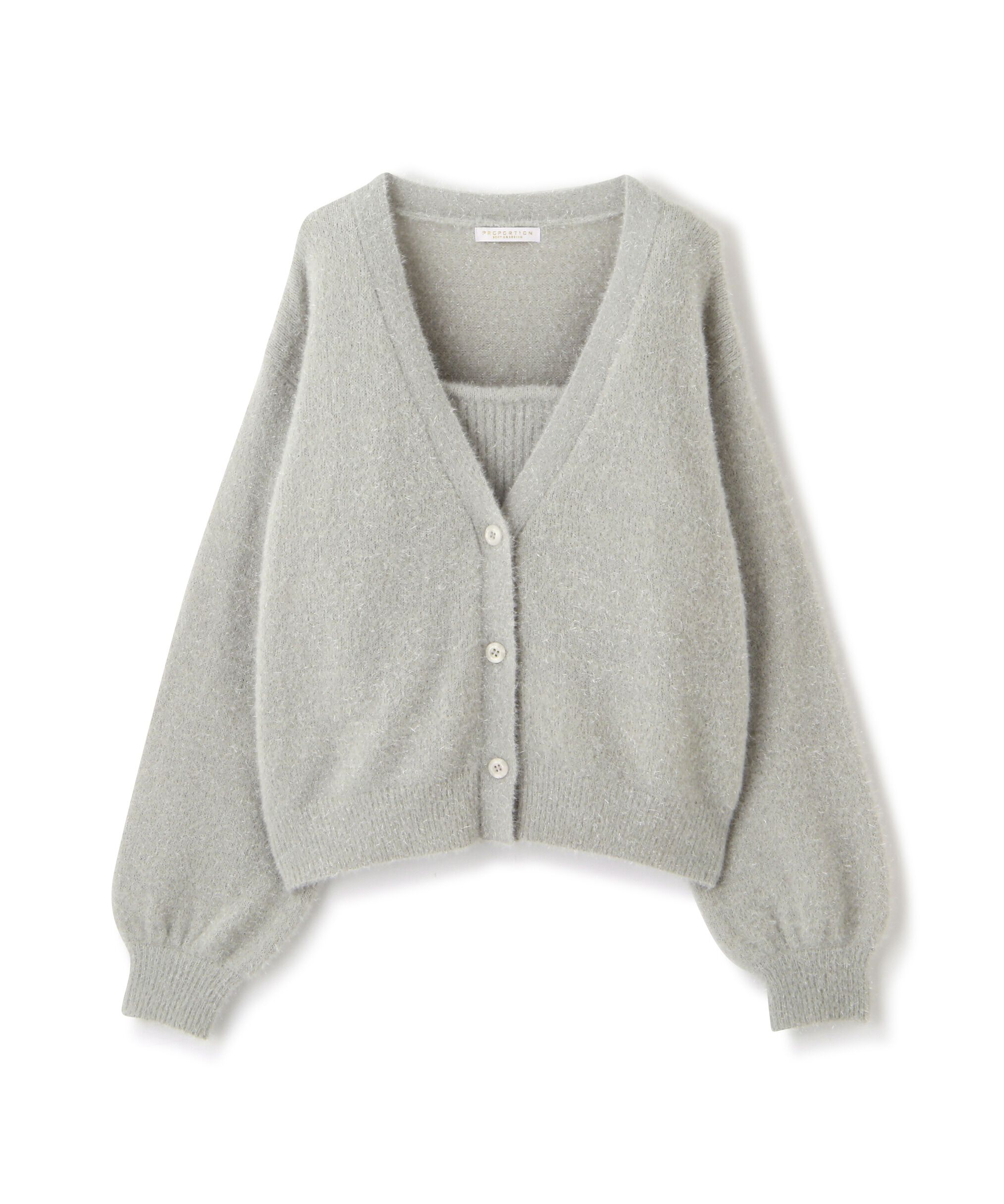 PROPORTION BODY DRESSING「シャイニーフェザーアンサンブルニット　WEB限定カラー：パープル24AW」|ニット・セーター|