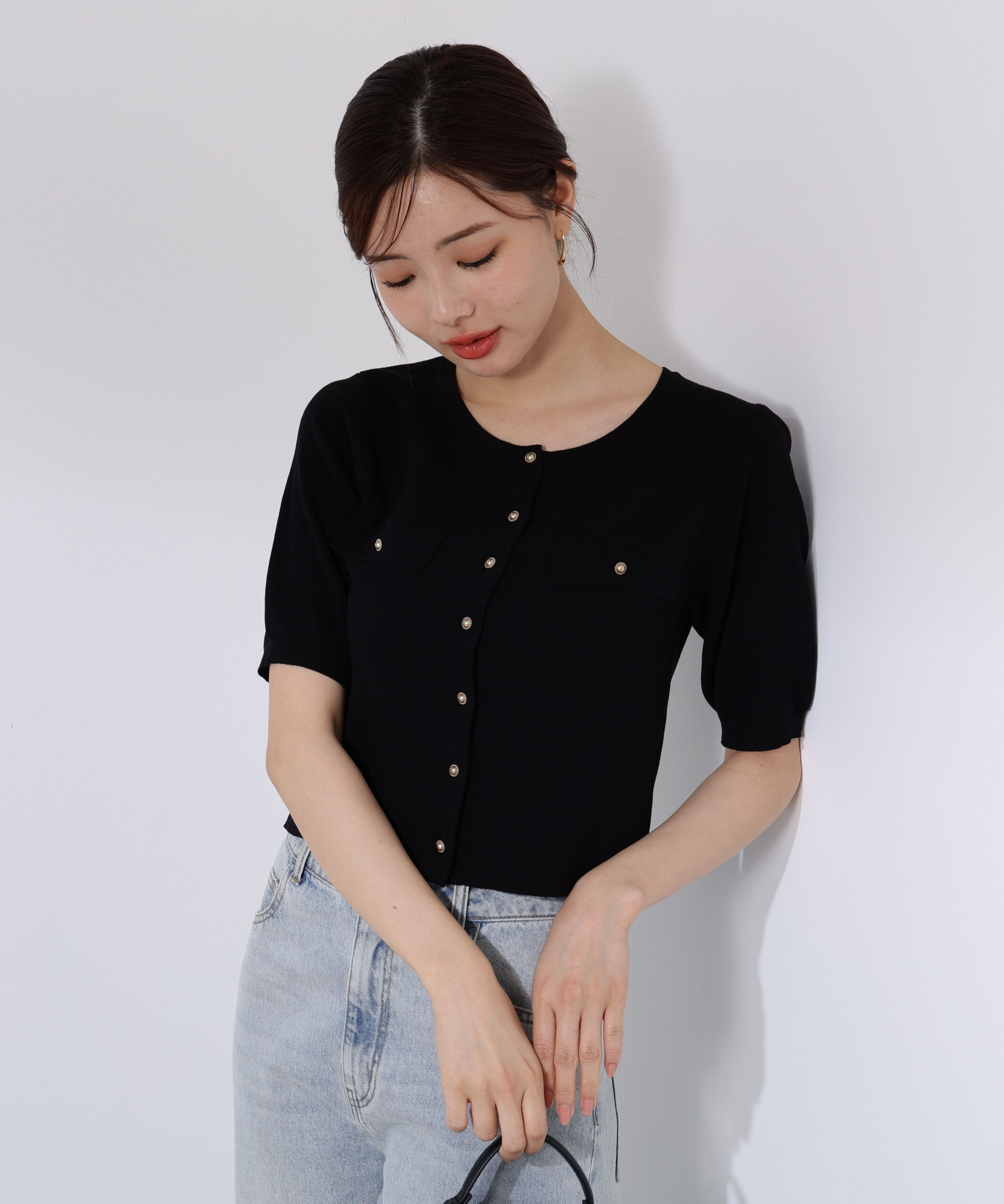 PROPORTION BODY DRESSING「ショート半袖カーディガン」|カーディガン|