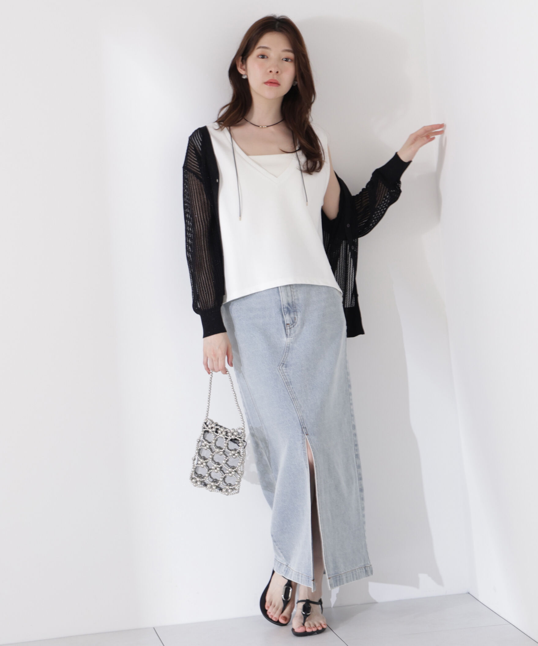 PROPORTION BODY DRESSING「＜ウォッシャブル＞Vネックフォルムカットソー」|Tシャツ・カットソー|