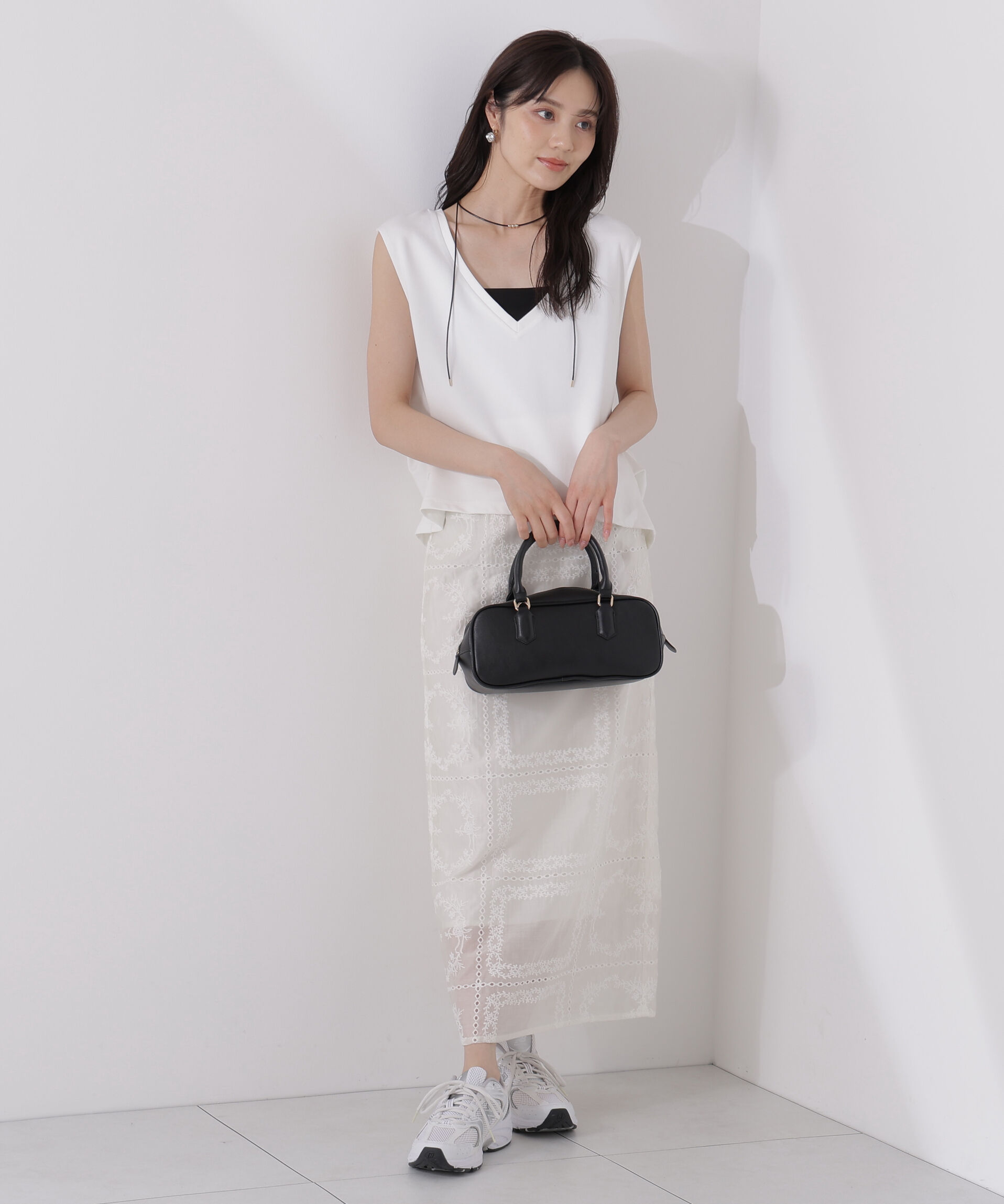 PROPORTION BODY DRESSING「＜ウォッシャブル＞Vネックフォルムカットソー」|Tシャツ・カットソー|