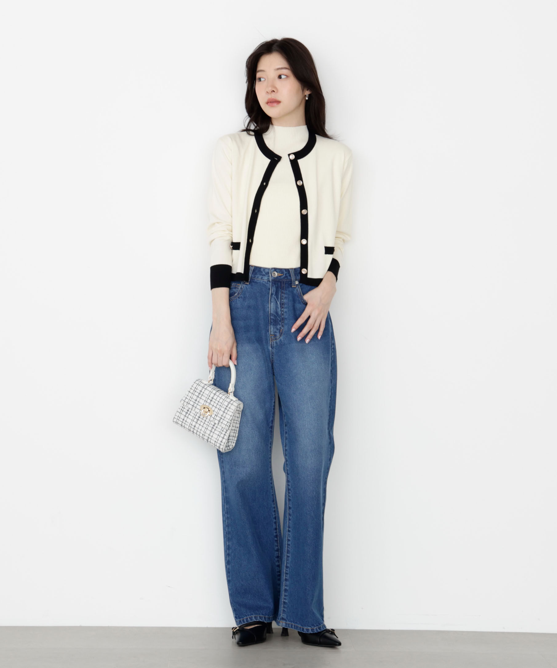 PROPORTION BODY DRESSING「＜ハンドウォッシャブル＞ニュアンス釦ニットアンサンブル 25AW」|ニット・セーター|