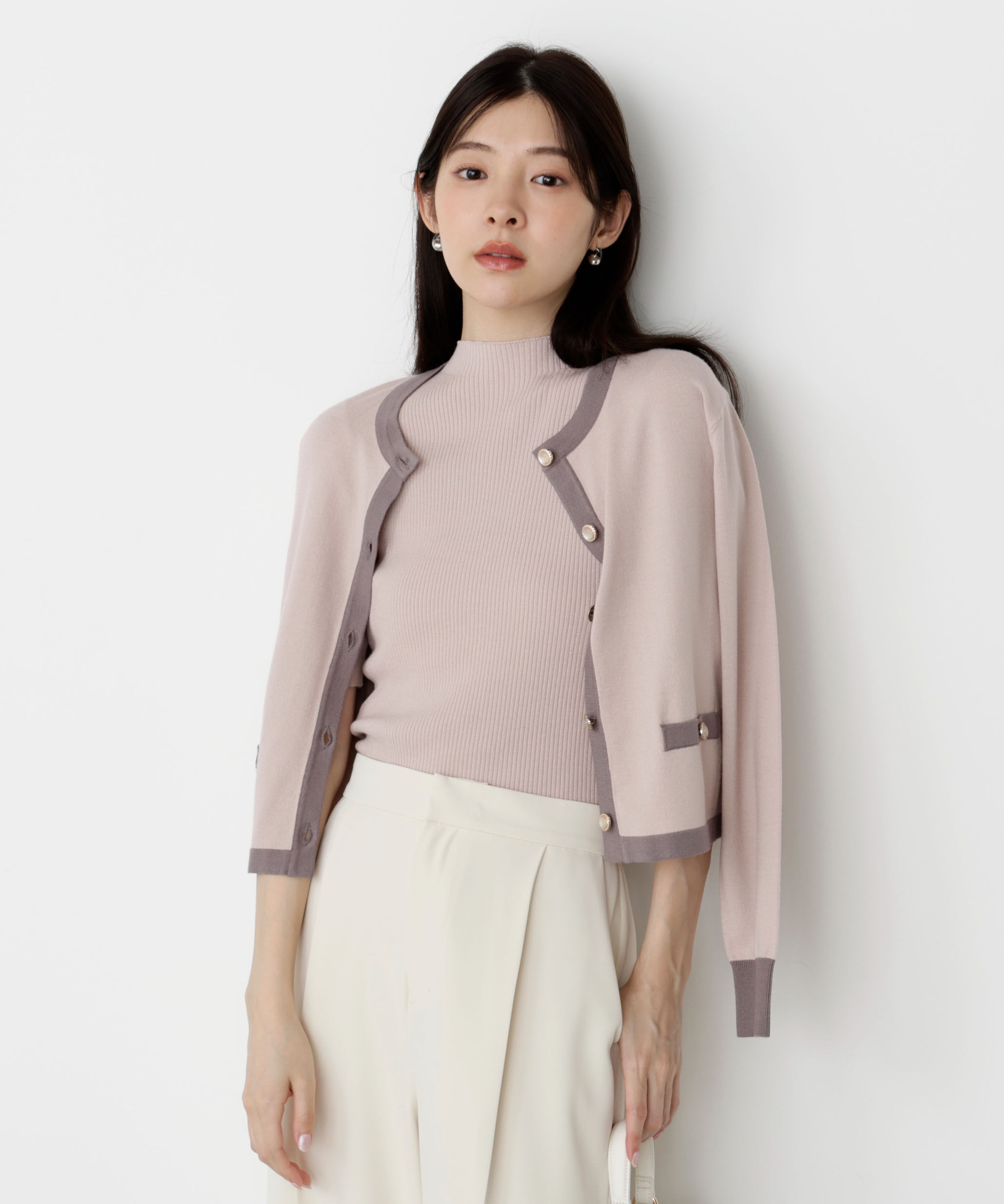 PROPORTION BODY DRESSING「＜ハンドウォッシャブル＞ニュアンス釦ニットアンサンブル 25AW」|ニット・セーター|