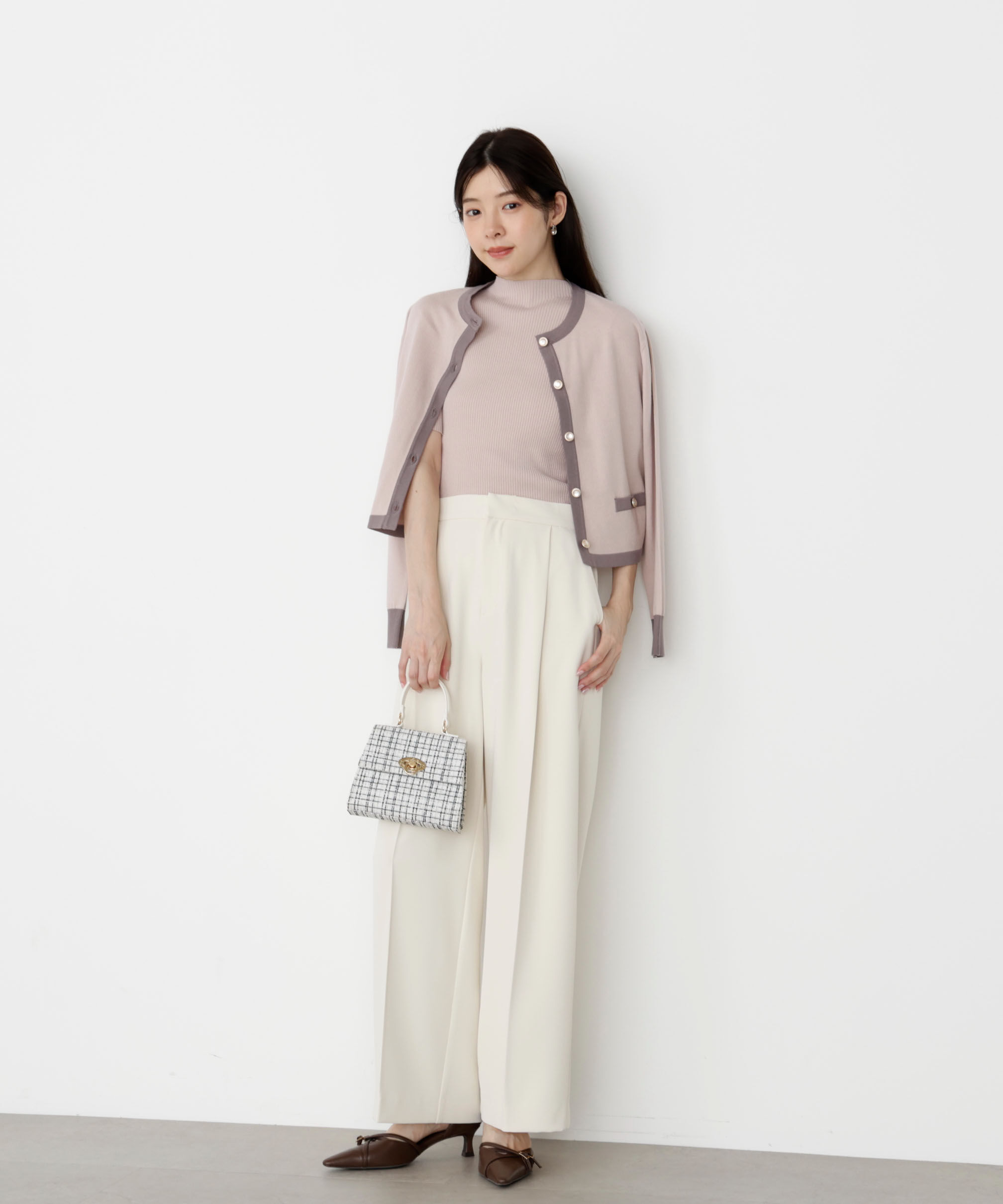 PROPORTION BODY DRESSING「＜ハンドウォッシャブル＞ニュアンス釦ニットアンサンブル 25AW」|ニット・セーター|