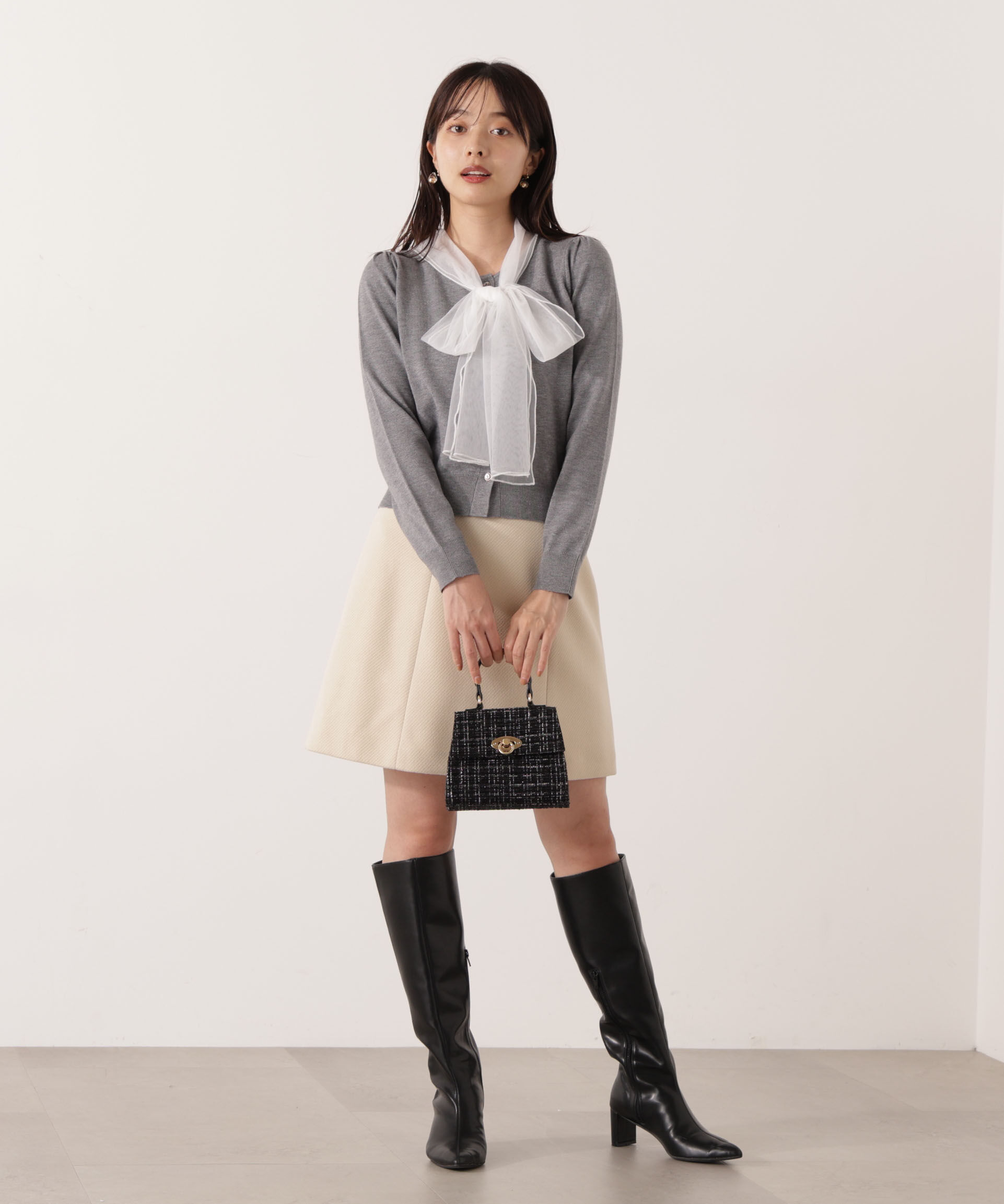 PROPORTION BODY DRESSING「《EDIT COLOGNE》ボウタイ付きニット 25AW」|ニット・セーター|