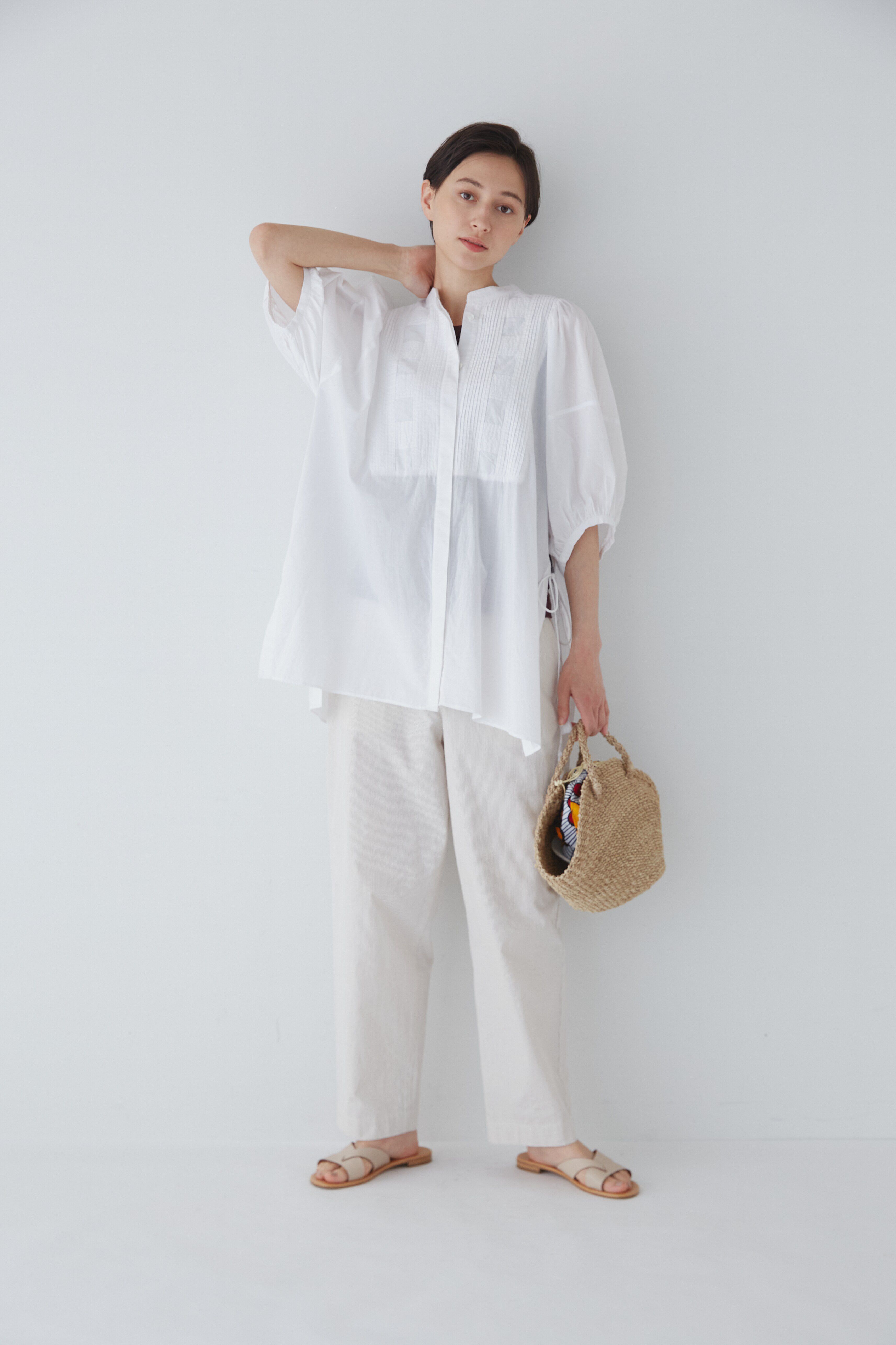  「◆フロントピンタックロングブラウス」|シャツ・ブラウス|