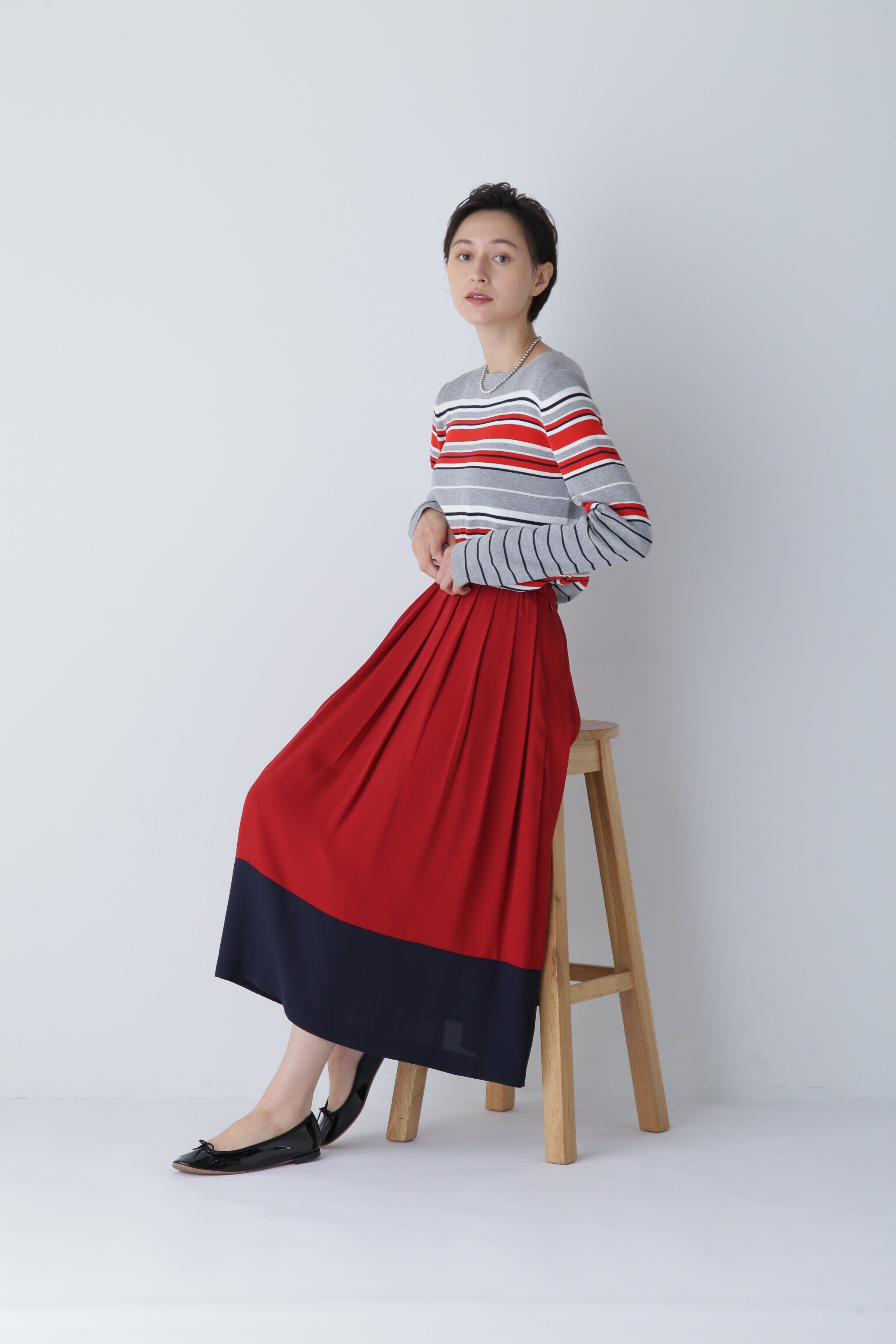  「◆バイカラープリーツスカート」|スカート|