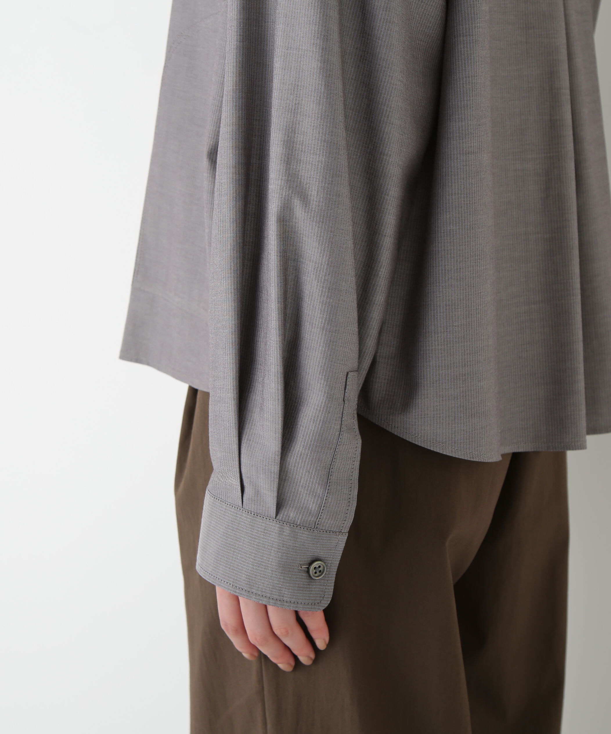  「◆ツイルストライプジップシャツブルゾン」|シャツ・ブラウス|