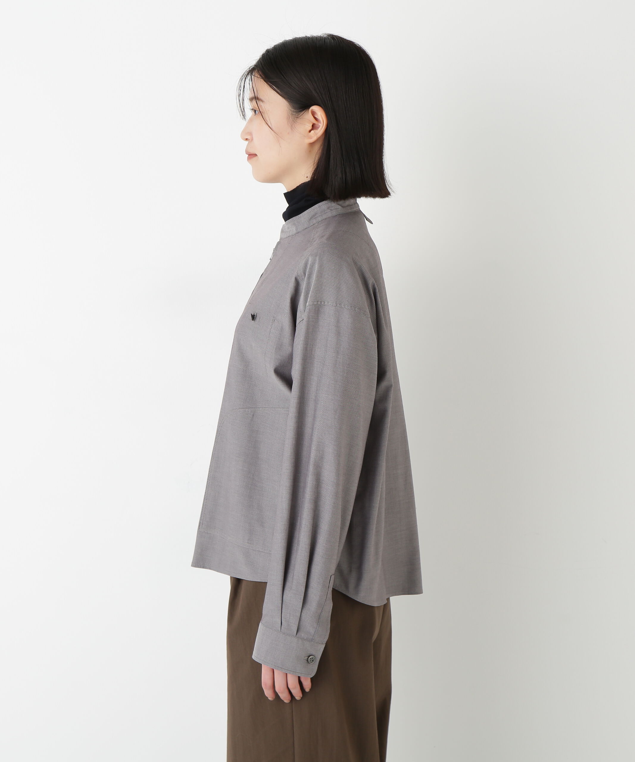  「◆ツイルストライプジップシャツブルゾン」|シャツ・ブラウス|