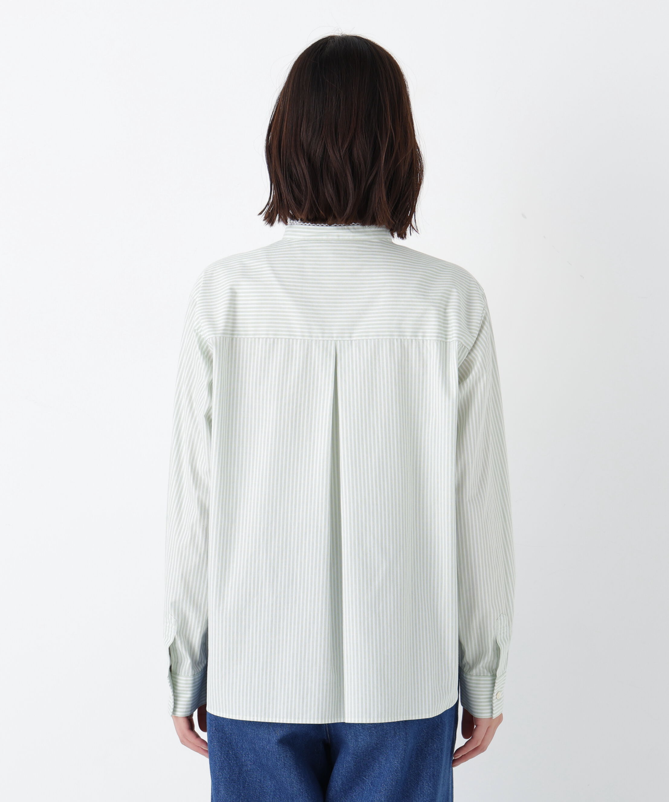  「◆ドビーストライプレースカラーブラウス」|シャツ・ブラウス|