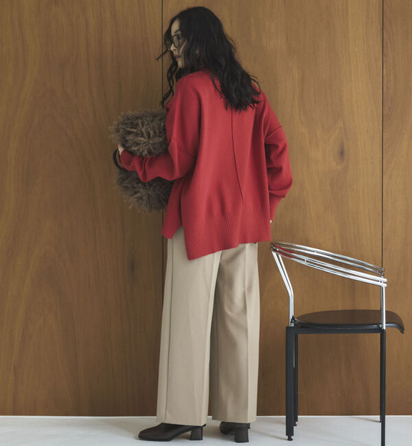 Doux archives「【抗ピリング・手洗い可】アウトリンキングニット」|ニット・セーター|