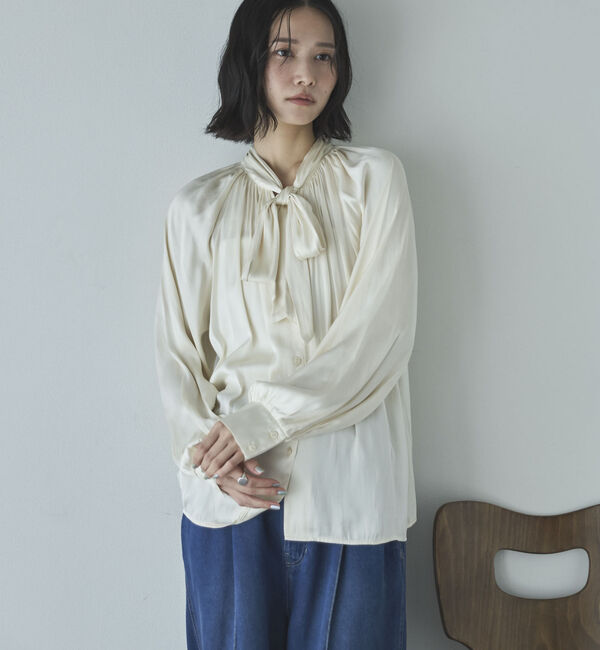 Doux archives「無地ドットボウタイブラウス」|シャツ・ブラウス|