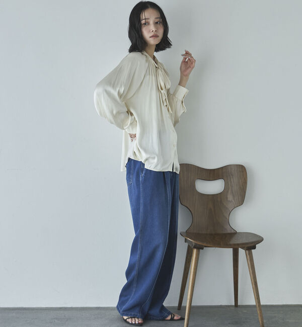 Doux archives「無地ドットボウタイブラウス」|シャツ・ブラウス|