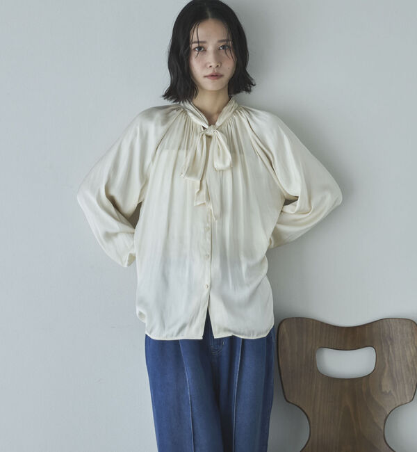 Doux archives「無地ドットボウタイブラウス」|シャツ・ブラウス|