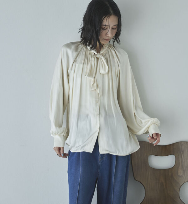 Doux archives「無地ドットボウタイブラウス」|シャツ・ブラウス|