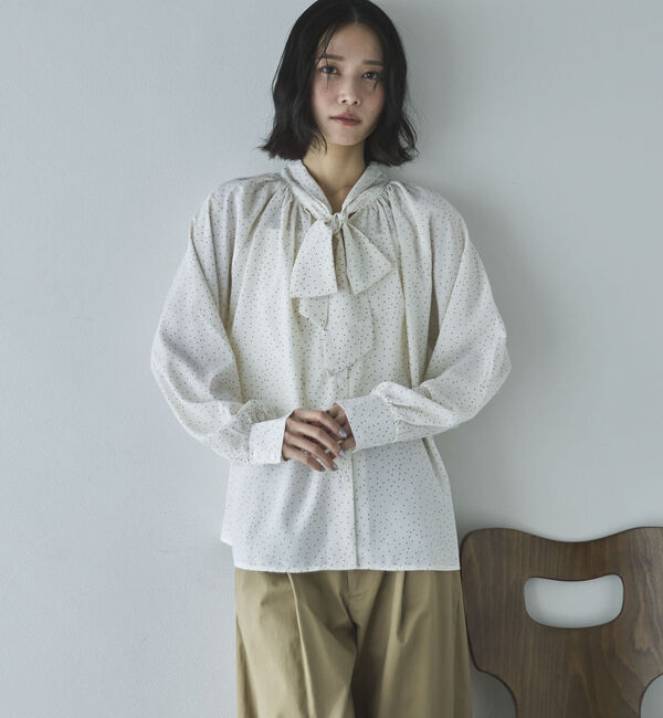 Doux archives「無地ドットボウタイブラウス」|シャツ・ブラウス|