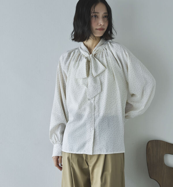 Doux archives「無地ドットボウタイブラウス」|シャツ・ブラウス|