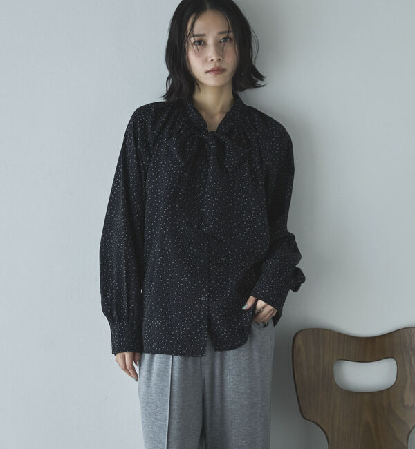 Doux archives「無地ドットボウタイブラウス」|シャツ・ブラウス|