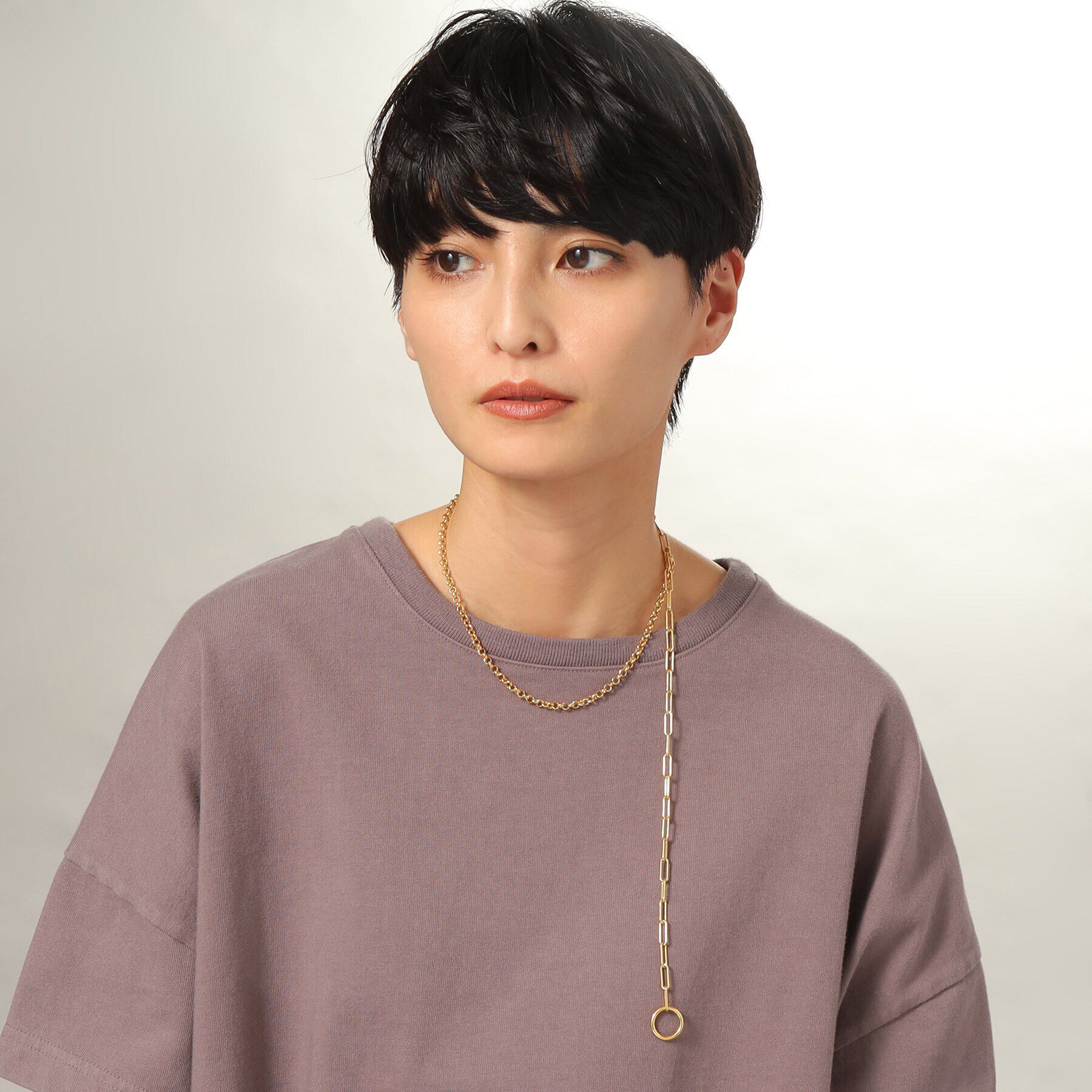 COCOSHNIK ONKITSCH「シルバー マルチチェーンネックレス ミックスチェーン GP」|ネックレス|