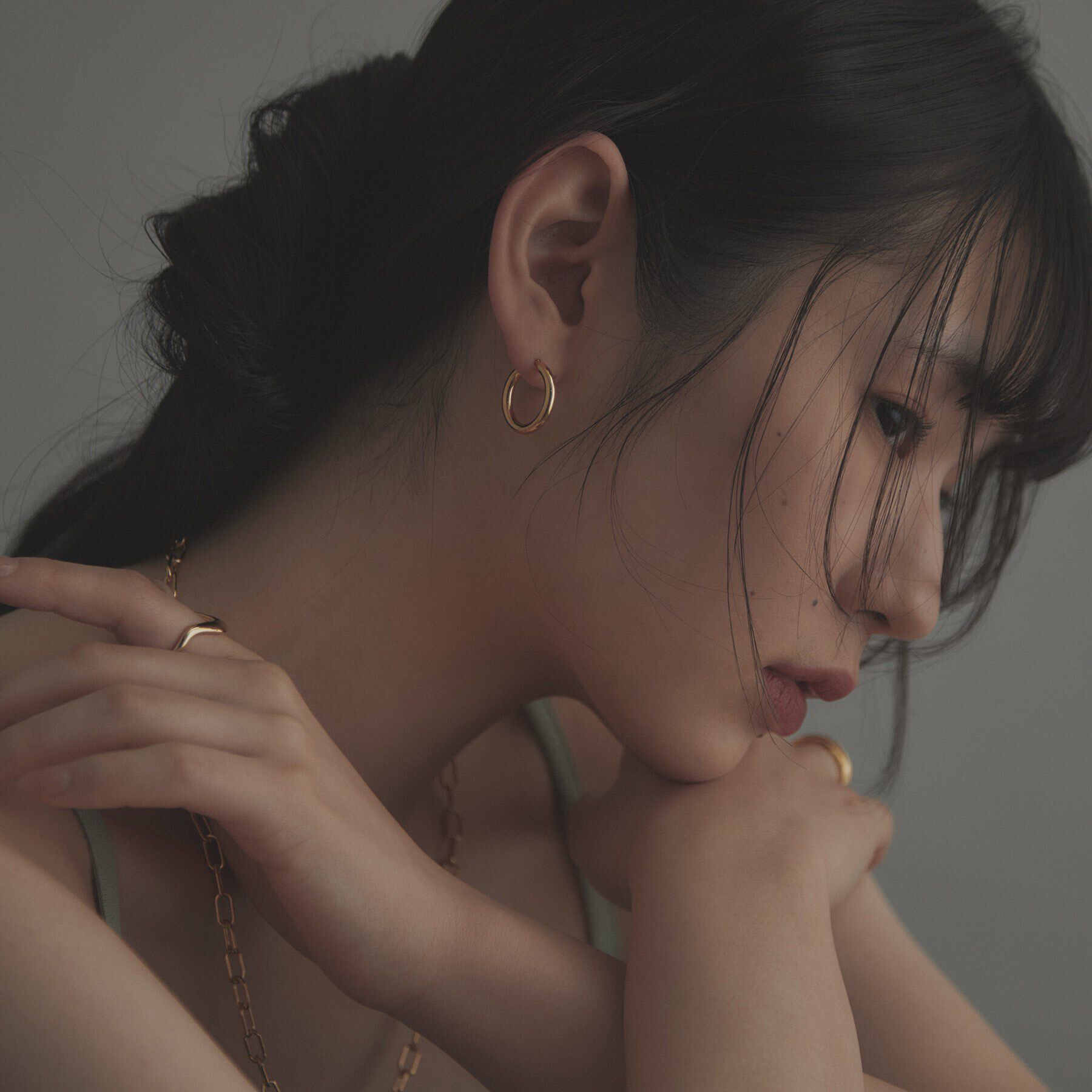 COCOSHNIK ONKITSCH「シルバー ホロウ フープピアスＳ GP」|ピアス|