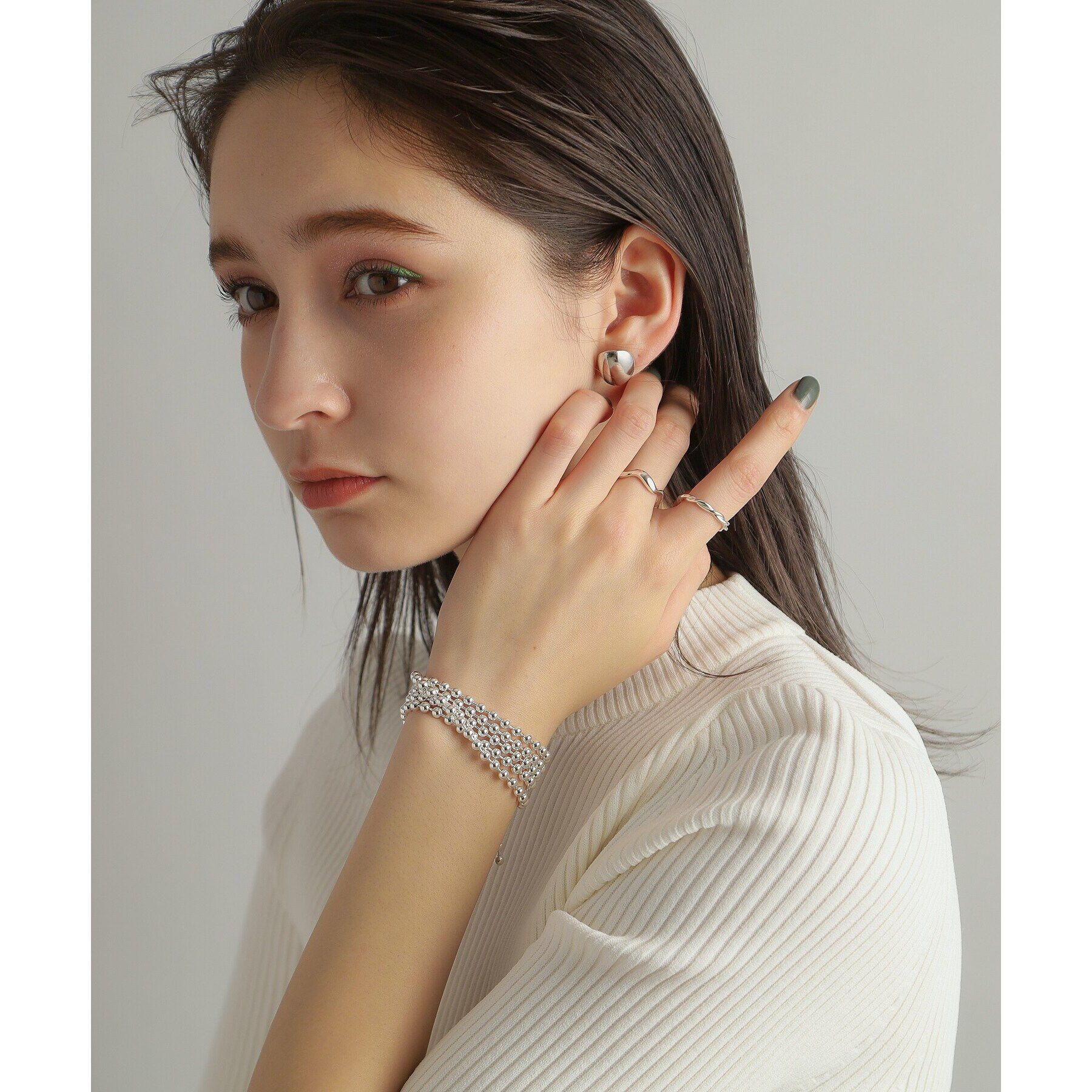 COCOSHNIK ONKITSCH「シルバー ラインリング ツイストストリング」|リング|