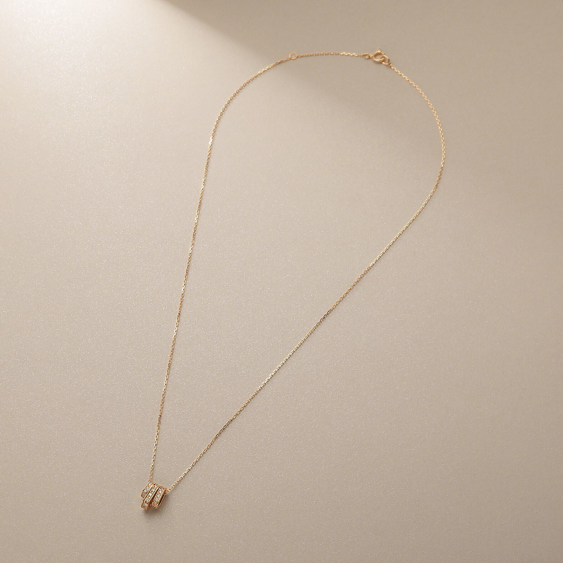 COCOSHNIK「K18ダイヤモンド ケーブルチェーンモチーフ ネックレス小」|ネックレス|