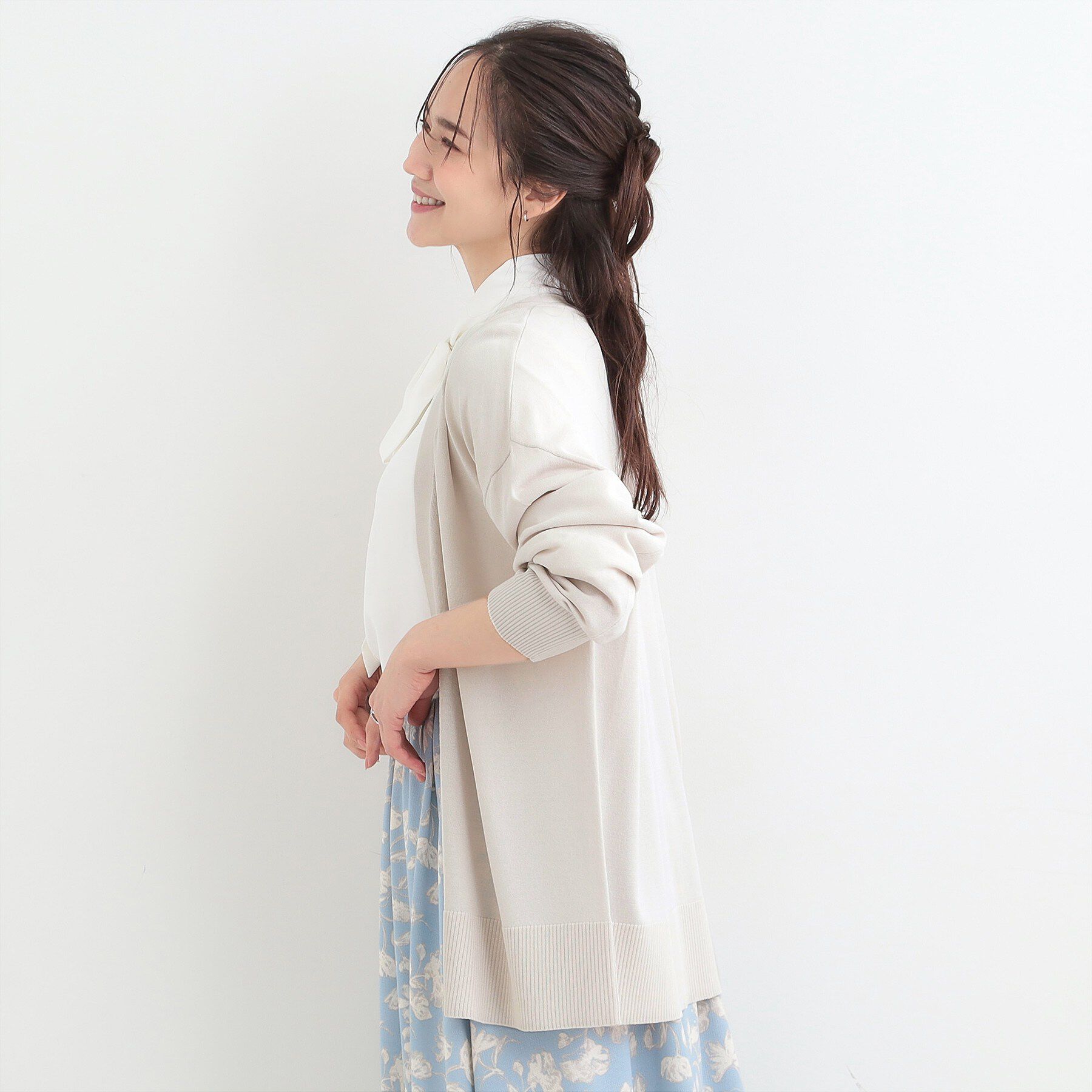 SHOO･LA･RUE「【洗濯機可/ひんやり/UV】さらっとしたタッチが心地よい 体型カバーも叶う　ロングカーディガン」|カーディガン|