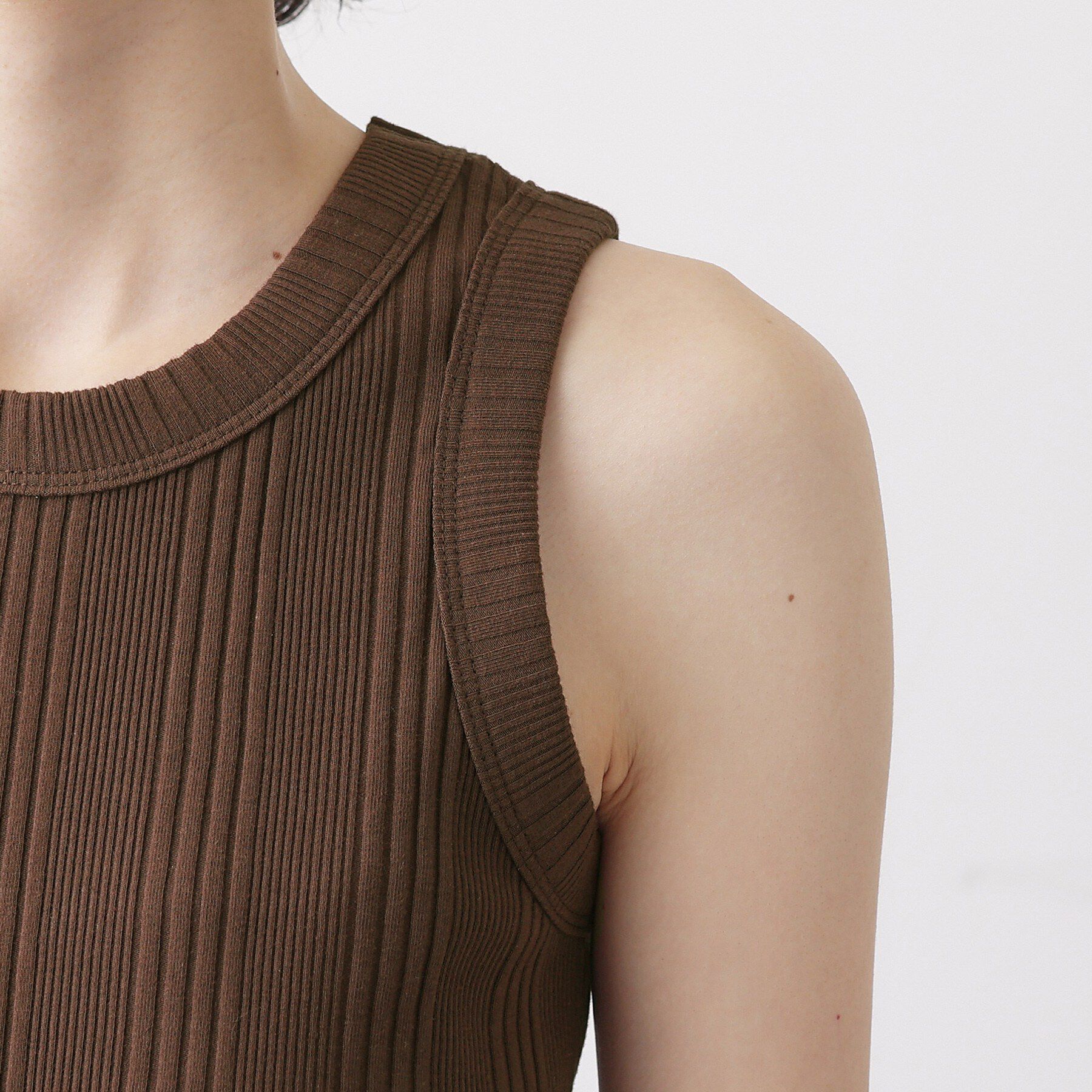 Dessin「【ユニセックス/洗える】クルーネックリブタンクトップ」|キャミソール|