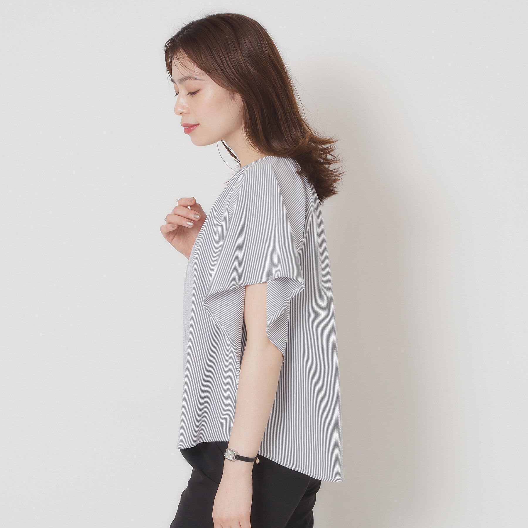 ITS&rsquo;DEMO「【清涼感／手洗い可】サッカーストライプブラウス」|シャツ・ブラウス|