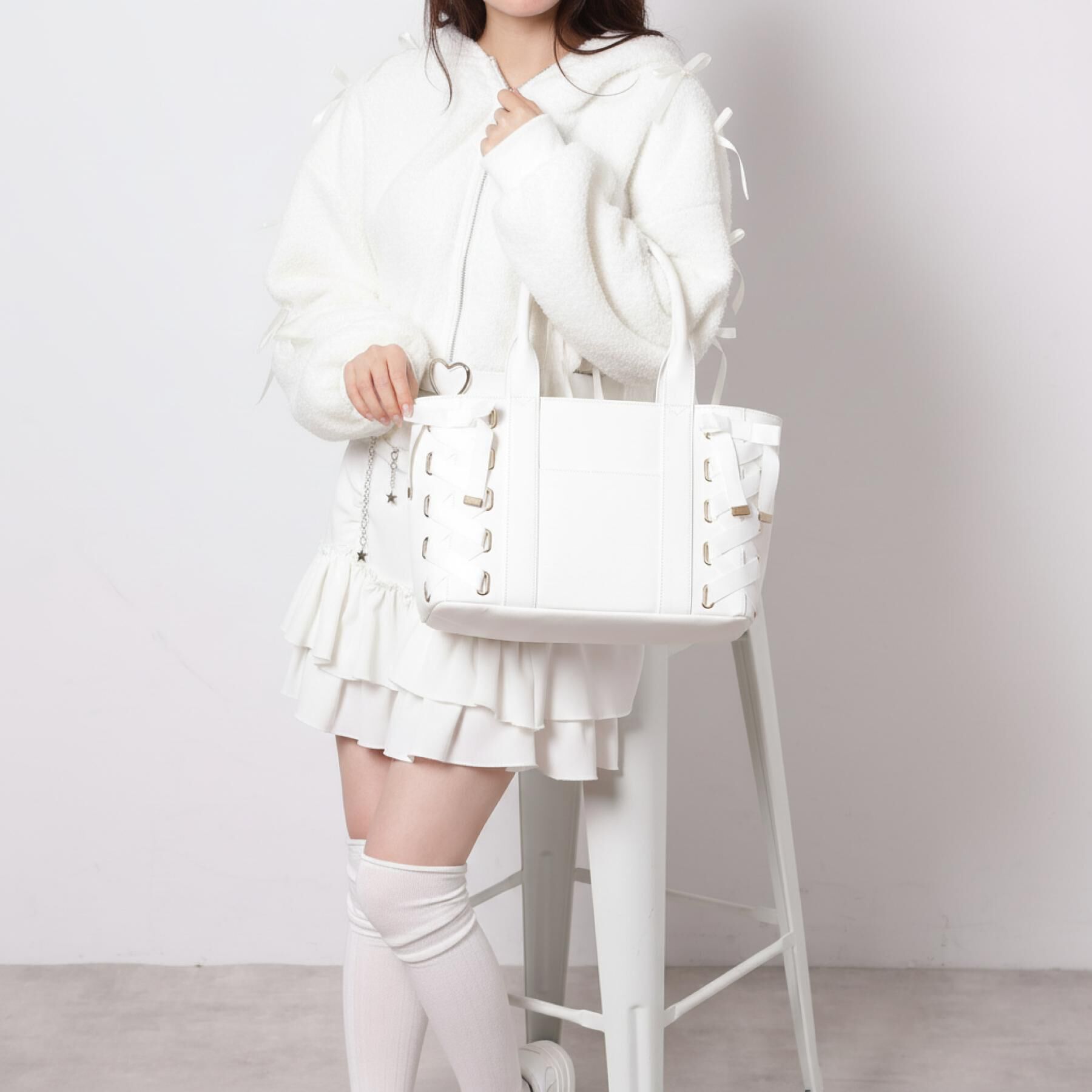 Ober Tashe「【推し活】レースアップクリアポケトート」|トートバッグ|