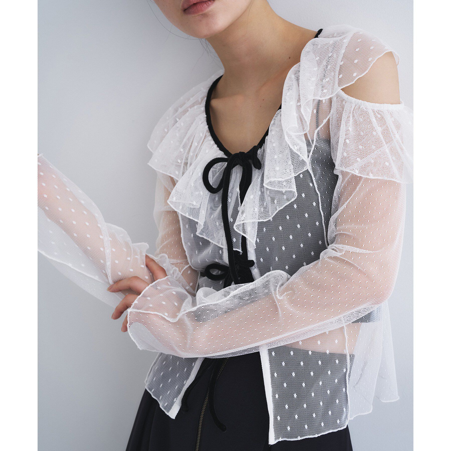 CODE A「tulle asymmetry blouse」|シャツ・ブラウス|