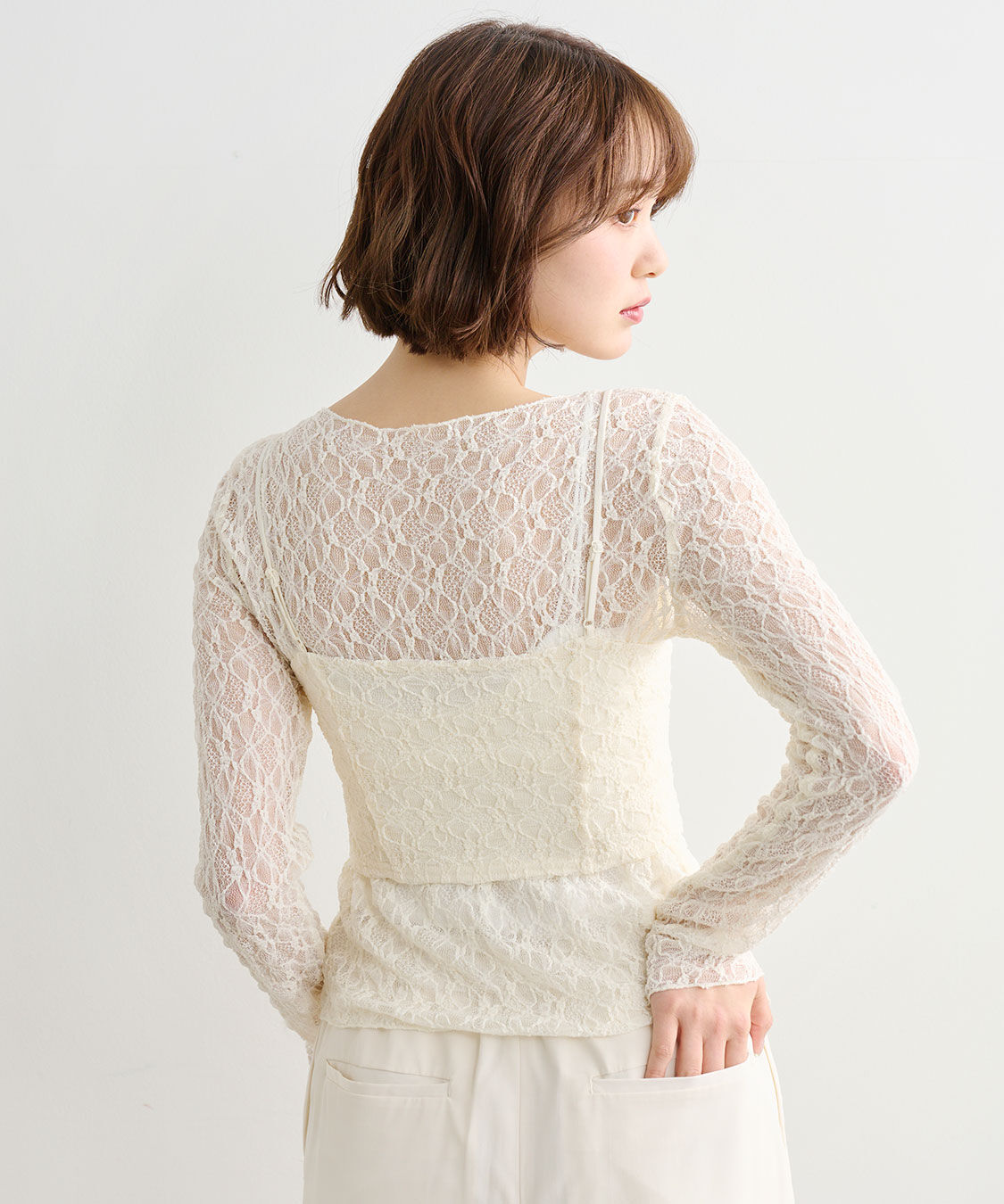 COCO DEAL「レースビスチェレイヤードトップス」|Tシャツ・カットソー|