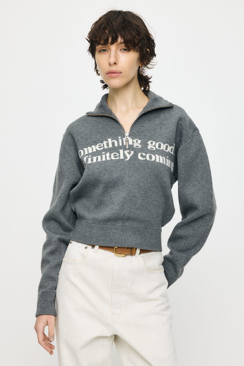 MOUSSY「LETTERED HALF ZIPセーター」|ニット・セーター|
