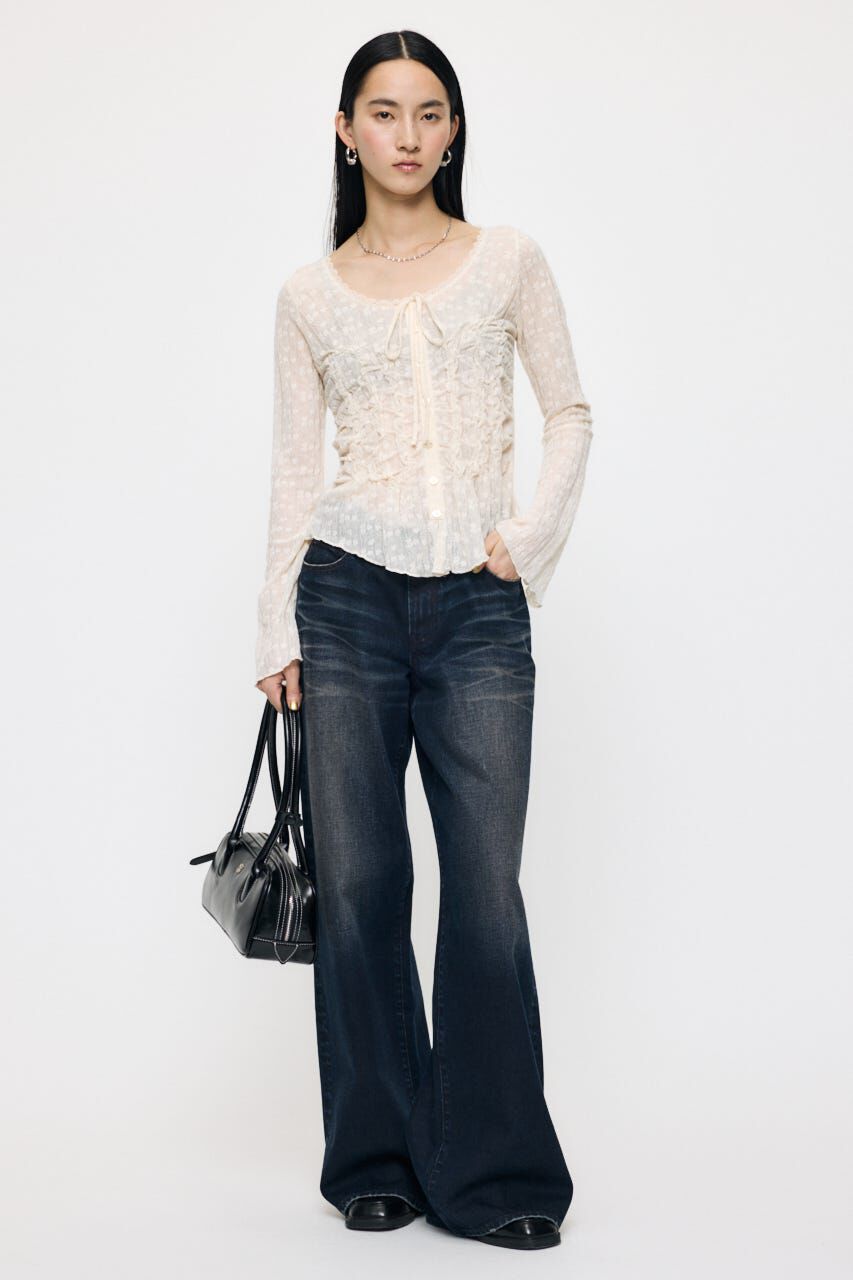 MOUSSY「SHIRRING LACE トップス」|Tシャツ・カットソー|