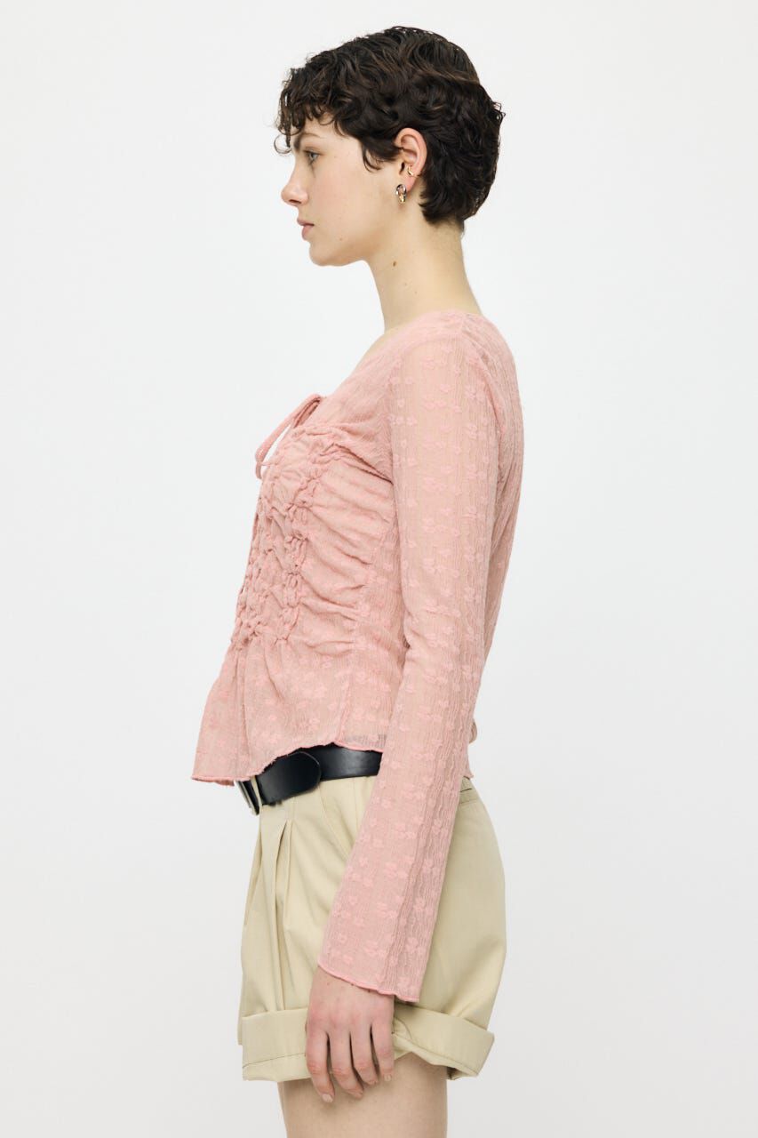 MOUSSY「SHIRRING LACE トップス」|Tシャツ・カットソー|