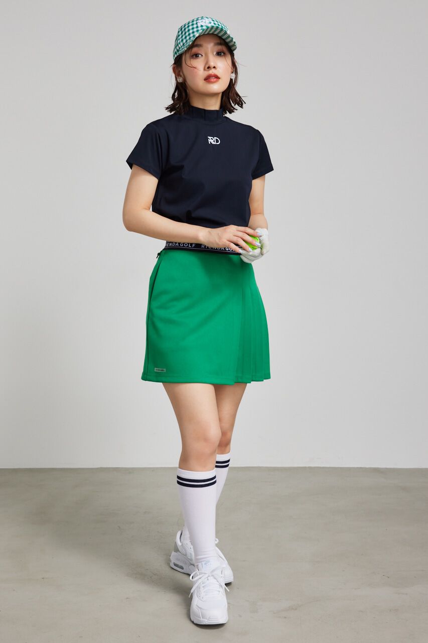 rienda「サイドプリーツウエストロゴSK」|スカート|GRN