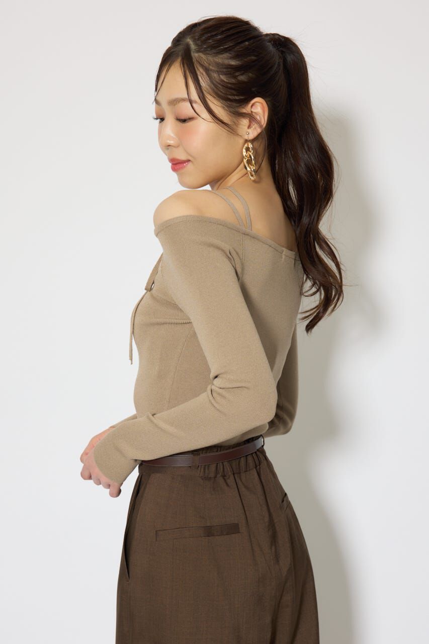 rienda「ストリングタイトニットトップス」|ニット・セーター|