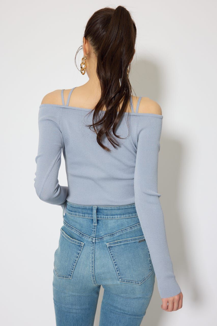 rienda「ストリングタイトニットトップス」|ニット・セーター|