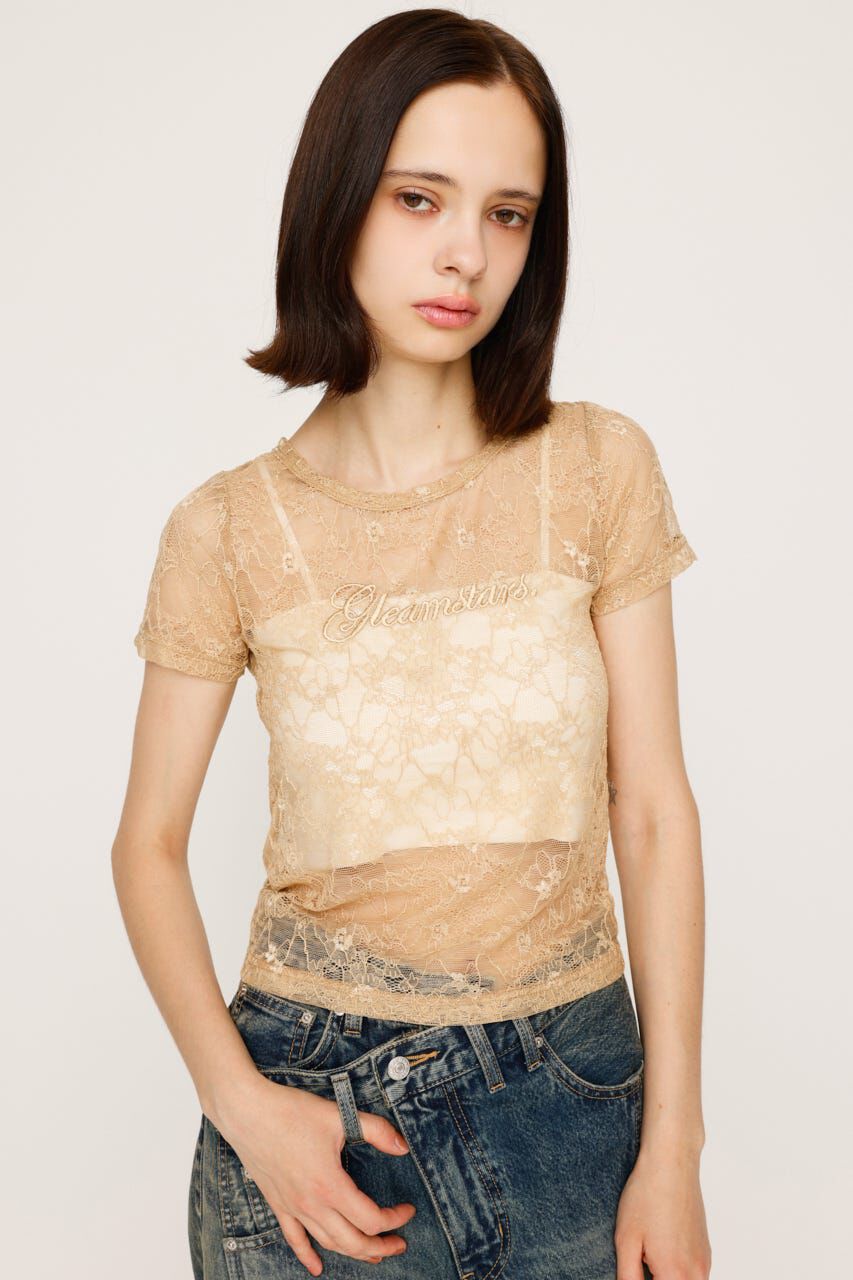 SLY「CUT LACE EMBROIDERY Tシャツ」|Tシャツ・カットソー|BEG