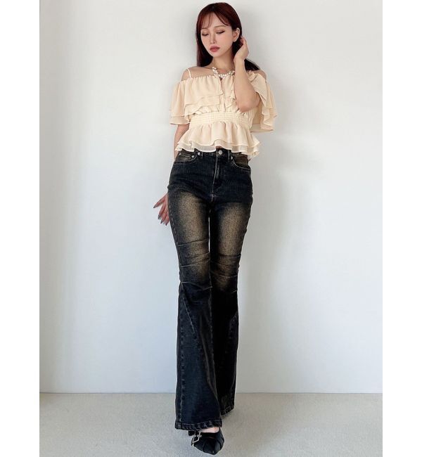 RESEXXY「オフショルシャーリングチュニック」|シャツ・ブラウス|