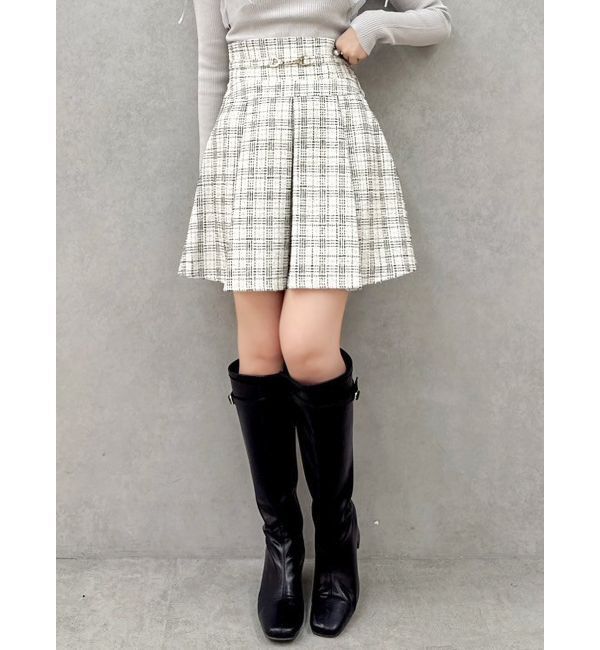 dazzlin「ビットマークフレアミニスカート」|スカート|アイボリー