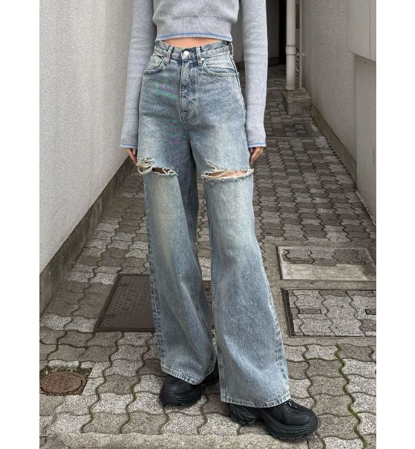 EMODA「ダブルハイクラッシュジーンズ」|デニム|
