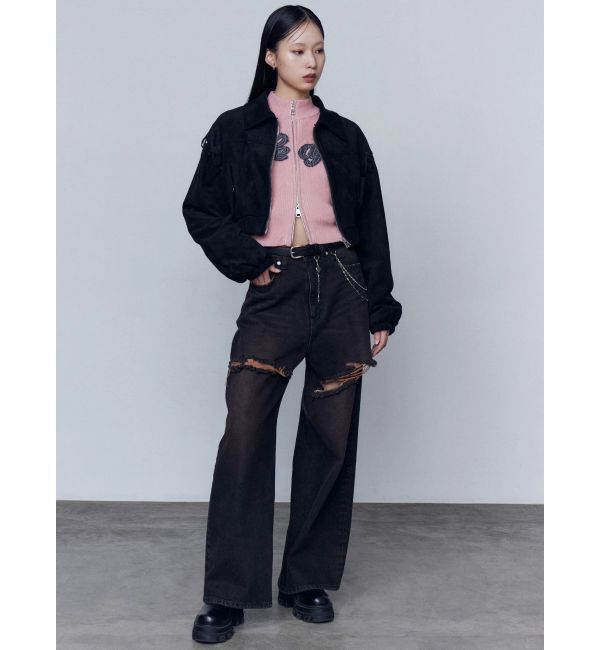 EMODA「ダブルハイクラッシュジーンズ」|デニム|