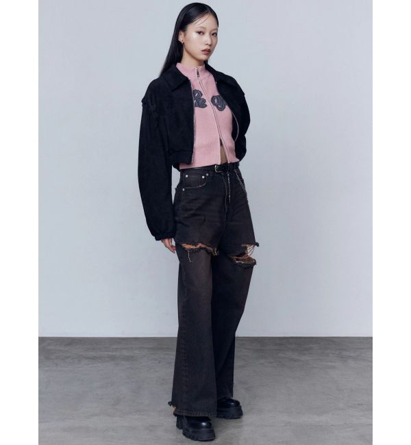 EMODA「ダブルハイクラッシュジーンズ」|デニム|