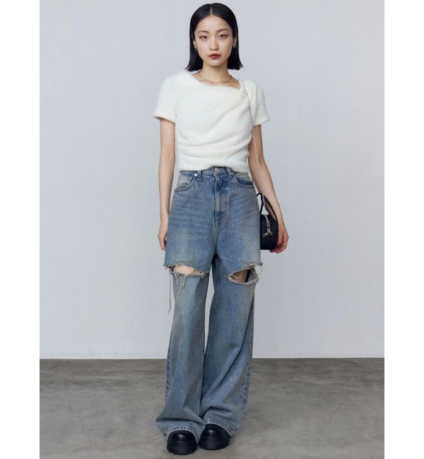 EMODA「ダブルハイクラッシュジーンズ」|デニム|
